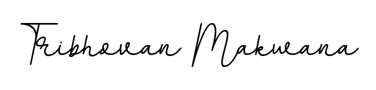 The BallpointsItalic-DORy9 font gives name Tribhovan Makwana a signature that looks effortless yet distinguished. Download high-res PNG instantly. Tribhovan Makwana signature style 11 images and pictures png
