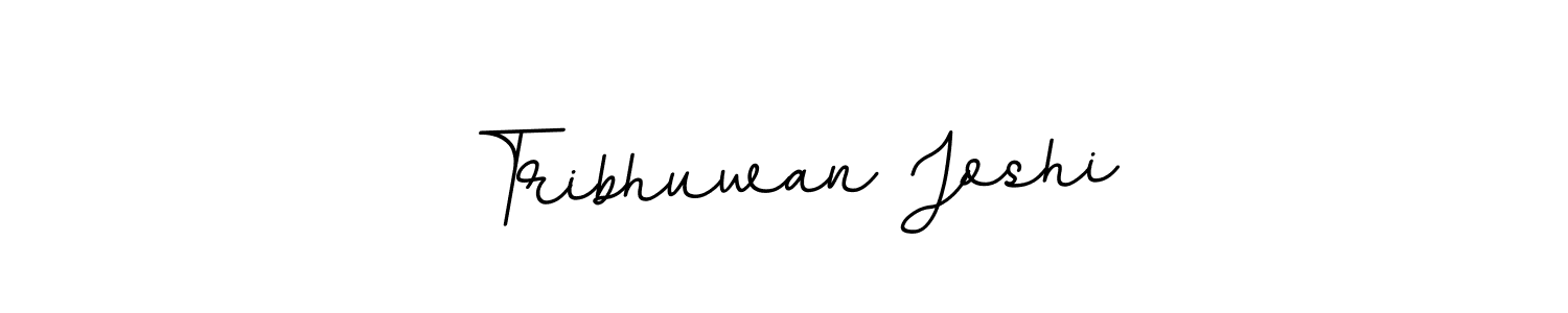The best way (BallpointsItalic-DORy9) to make a short signature is to pick only two or three words in your name. The name Tribhuwan Joshi include a total of six letters. For converting this name. Tribhuwan Joshi signature style 11 images and pictures png
