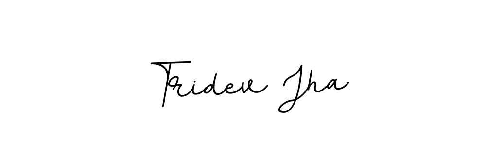 You should practise on your own different ways (BallpointsItalic-DORy9) to write your name (Tridev Jha) in signature. don't let someone else do it for you. Tridev Jha signature style 11 images and pictures png