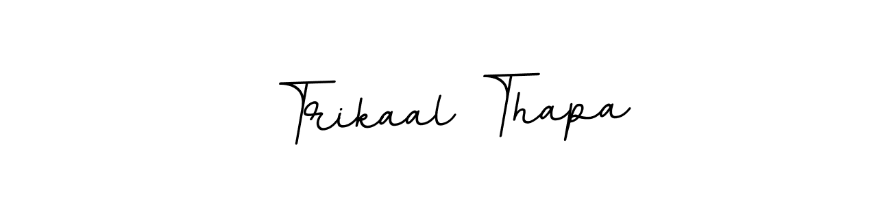 Design your own signature with our free online signature maker. With this signature software, you can create a handwritten (BallpointsItalic-DORy9) signature for name Trikaal Thapa. Trikaal Thapa signature style 11 images and pictures png