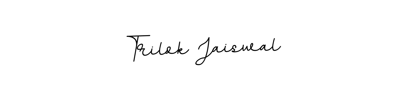 How to make Trilok Jaiswal name signature. Use BallpointsItalic-DORy9 style for creating short signs online. This is the latest handwritten sign. Trilok Jaiswal signature style 11 images and pictures png