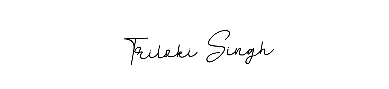 The best way (BallpointsItalic-DORy9) to make a short signature is to pick only two or three words in your name. The name Triloki Singh include a total of six letters. For converting this name. Triloki Singh signature style 11 images and pictures png