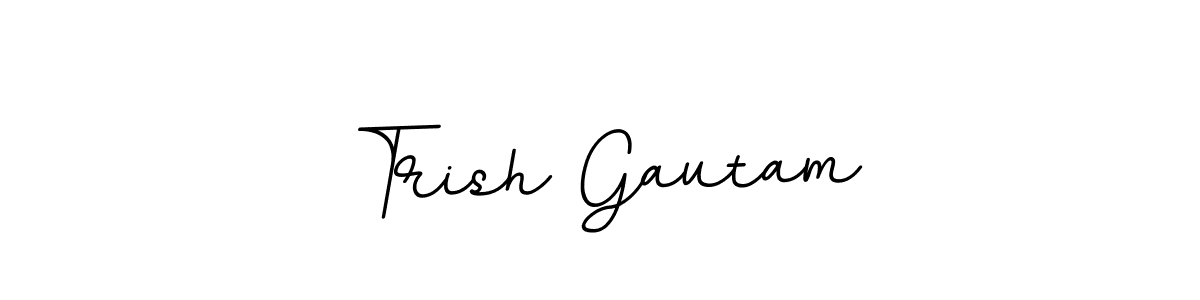 Design your own signature with our free online signature maker. With this signature software, you can create a handwritten (BallpointsItalic-DORy9) signature for name Trish Gautam. Trish Gautam signature style 11 images and pictures png