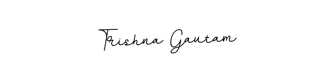 The best way (BallpointsItalic-DORy9) to make a short signature is to pick only two or three words in your name. The name Trishna Gautam include a total of six letters. For converting this name. Trishna Gautam signature style 11 images and pictures png