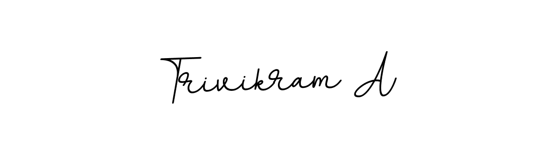 Design your own signature with our free online signature maker. With this signature software, you can create a handwritten (BallpointsItalic-DORy9) signature for name Trivikram A. Trivikram A signature style 11 images and pictures png