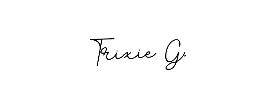 Use a signature maker to create a handwritten signature online. With this signature software, you can design (BallpointsItalic-DORy9) your own signature for name Trixie G.. Trixie G. signature style 11 images and pictures png