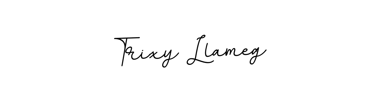 The best way (BallpointsItalic-DORy9) to make a short signature is to pick only two or three words in your name. The name Trixy Llameg include a total of six letters. For converting this name. Trixy Llameg signature style 11 images and pictures png
