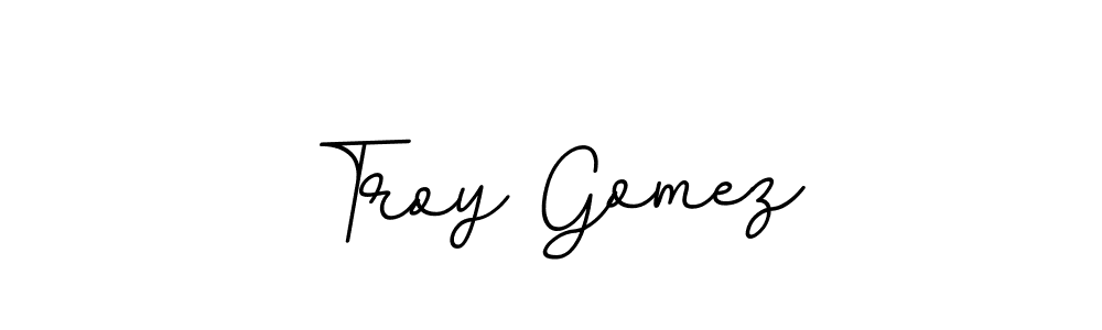 How to make Troy Gomez name signature. Use BallpointsItalic-DORy9 style for creating short signs online. This is the latest handwritten sign. Troy Gomez signature style 11 images and pictures png