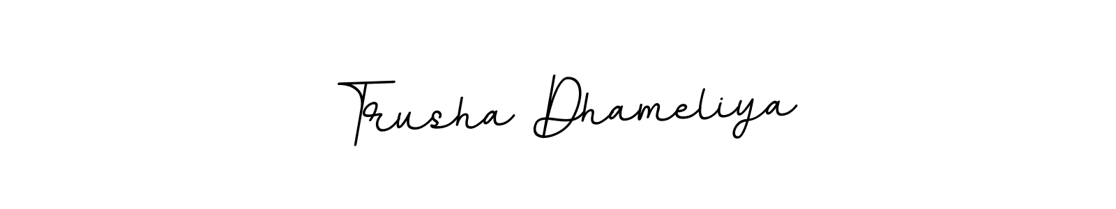 BallpointsItalic-DORy9 is a professional signature style that is perfect for those who want to add a touch of class to their signature. It is also a great choice for those who want to make their signature more unique. Get Trusha Dhameliya name to fancy signature for free. Trusha Dhameliya signature style 11 images and pictures png