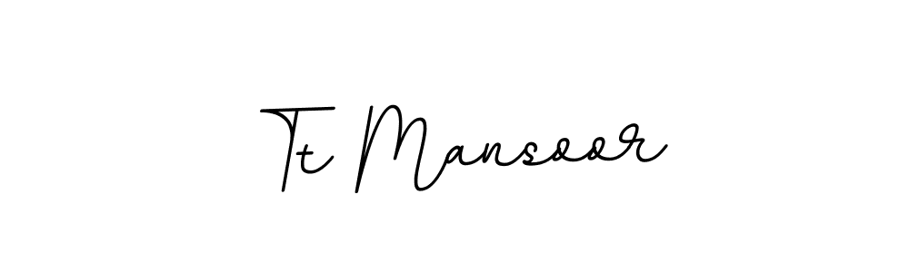 The best way (BallpointsItalic-DORy9) to make a short signature is to pick only two or three words in your name. The name Tt Mansoor include a total of six letters. For converting this name. Tt Mansoor signature style 11 images and pictures png