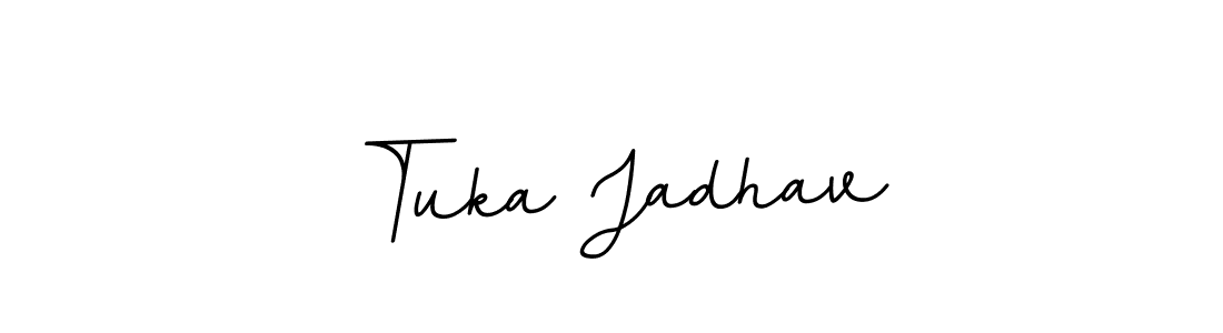 Use a signature maker to create a handwritten signature online. With this signature software, you can design (BallpointsItalic-DORy9) your own signature for name Tuka Jadhav. Tuka Jadhav signature style 11 images and pictures png