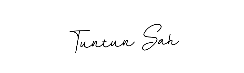 The best way (BallpointsItalic-DORy9) to make a short signature is to pick only two or three words in your name. The name Tuntun Sah include a total of six letters. For converting this name. Tuntun Sah signature style 11 images and pictures png