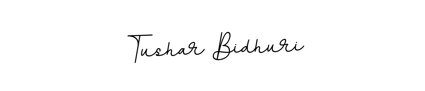 Use a signature maker to create a handwritten signature online. With this signature software, you can design (BallpointsItalic-DORy9) your own signature for name Tushar Bidhuri. Tushar Bidhuri signature style 11 images and pictures png