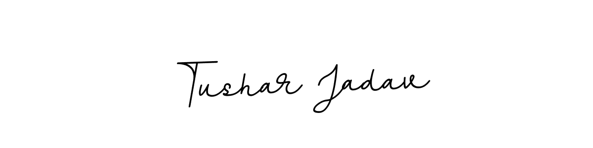 How to make Tushar Jadav name signature. Use BallpointsItalic-DORy9 style for creating short signs online. This is the latest handwritten sign. Tushar Jadav signature style 11 images and pictures png