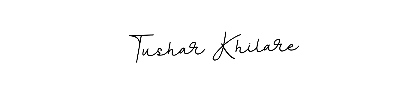This is the best signature style for the Tushar Khilare name. Also you like these signature font (BallpointsItalic-DORy9). Mix name signature. Tushar Khilare signature style 11 images and pictures png
