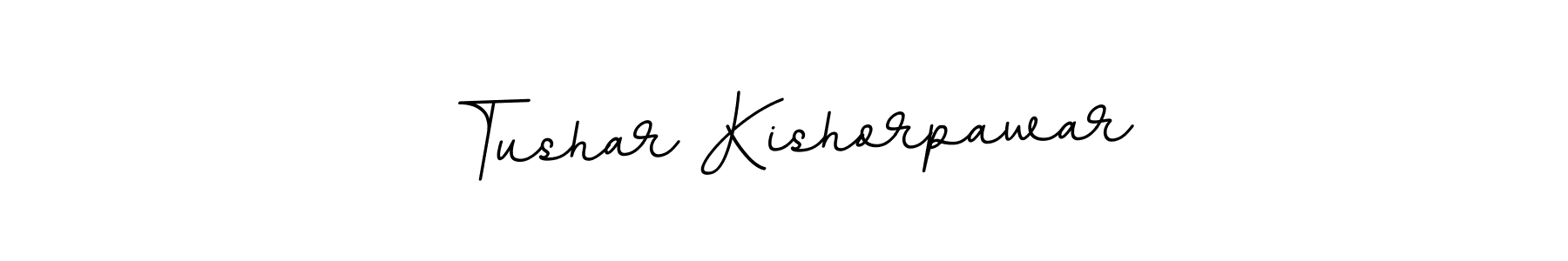 You should practise on your own different ways (BallpointsItalic-DORy9) to write your name (Tushar Kishorpawar) in signature. don't let someone else do it for you. Tushar Kishorpawar signature style 11 images and pictures png