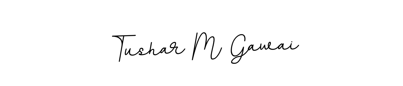 The best way (BallpointsItalic-DORy9) to make a short signature is to pick only two or three words in your name. The name Tushar M Gawai include a total of six letters. For converting this name. Tushar M Gawai signature style 11 images and pictures png