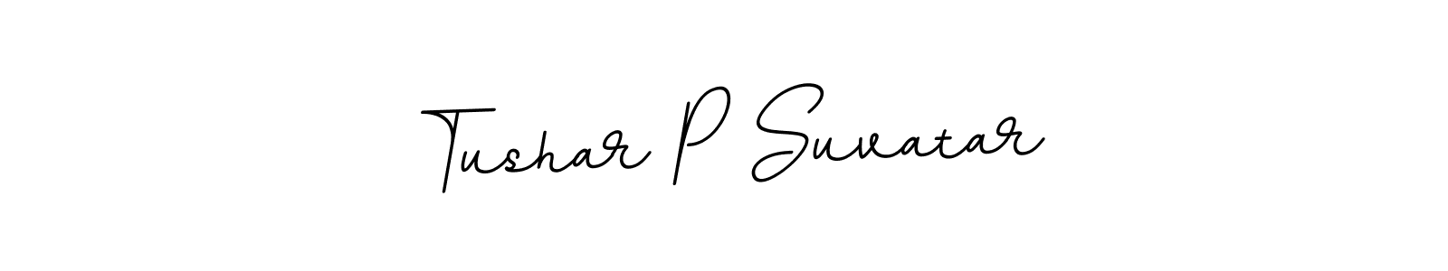 This is the best signature style for the Tushar P Suvatar name. Also you like these signature font (BallpointsItalic-DORy9). Mix name signature. Tushar P Suvatar signature style 11 images and pictures png