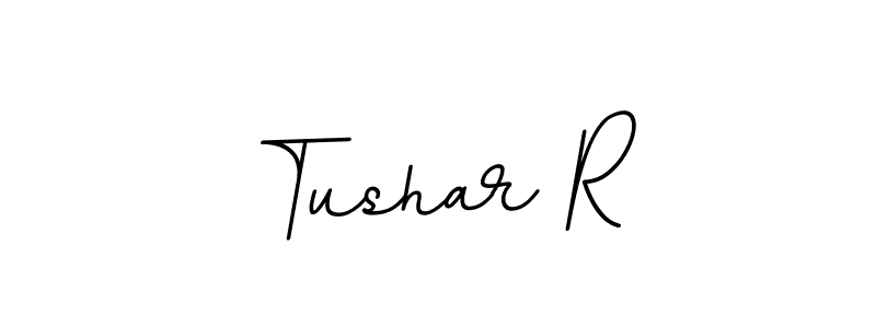 Create a beautiful signature design for name Tushar R. With this signature (BallpointsItalic-DORy9) fonts, you can make a handwritten signature for free. Tushar R signature style 11 images and pictures png