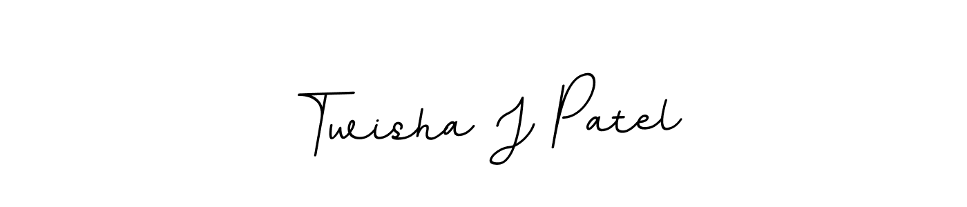 You should practise on your own different ways (BallpointsItalic-DORy9) to write your name (Twisha J Patel) in signature. don't let someone else do it for you. Twisha J Patel signature style 11 images and pictures png