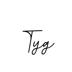Use a signature maker to create a handwritten signature online. With this signature software, you can design (BallpointsItalic-DORy9) your own signature for name Tyg. Tyg signature style 11 images and pictures png