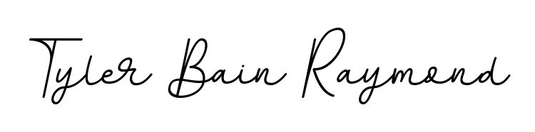 How to make Tyler Bain Raymond name signature. Use BallpointsItalic-DORy9 style for creating short signs online. This is the latest handwritten sign. Tyler Bain Raymond signature style 11 images and pictures png