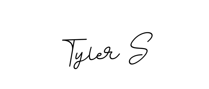 You should practise on your own different ways (BallpointsItalic-DORy9) to write your name (Tyler S) in signature. don't let someone else do it for you. Tyler S signature style 11 images and pictures png