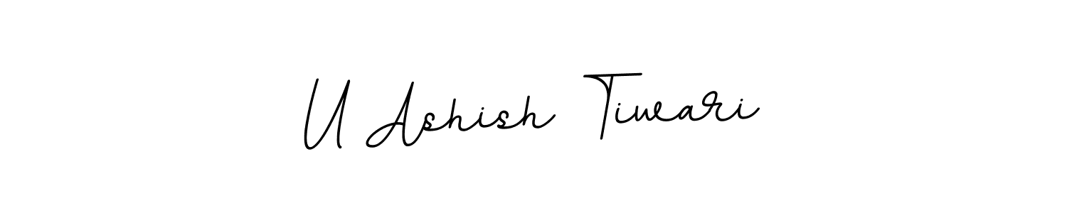 Make a beautiful signature design for name U Ashish Tiwari. With this signature (BallpointsItalic-DORy9) style, you can create a handwritten signature for free. U Ashish Tiwari signature style 11 images and pictures png