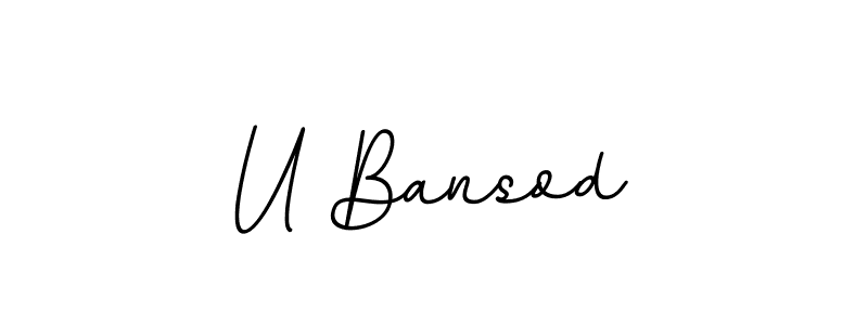 You should practise on your own different ways (BallpointsItalic-DORy9) to write your name (U Bansod) in signature. don't let someone else do it for you. U Bansod signature style 11 images and pictures png