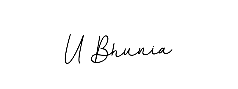 Use a signature maker to create a handwritten signature online. With this signature software, you can design (BallpointsItalic-DORy9) your own signature for name U Bhunia. U Bhunia signature style 11 images and pictures png