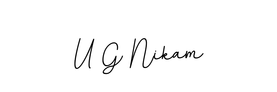 Also we have U G Nikam name is the best signature style. Create professional handwritten signature collection using BallpointsItalic-DORy9 autograph style. U G Nikam signature style 11 images and pictures png