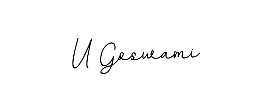 Design your own signature with our free online signature maker. With this signature software, you can create a handwritten (BallpointsItalic-DORy9) signature for name U Goswami. U Goswami signature style 11 images and pictures png