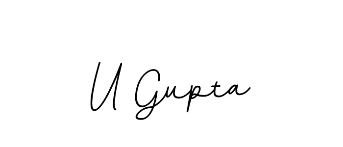 Create a beautiful signature design for name U Gupta. With this signature (BallpointsItalic-DORy9) fonts, you can make a handwritten signature for free. U Gupta signature style 11 images and pictures png