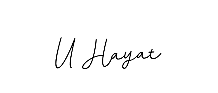 The best way (BallpointsItalic-DORy9) to make a short signature is to pick only two or three words in your name. The name U Hayat include a total of six letters. For converting this name. U Hayat signature style 11 images and pictures png