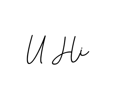 Also we have U Hi name is the best signature style. Create professional handwritten signature collection using BallpointsItalic-DORy9 autograph style. U Hi signature style 11 images and pictures png