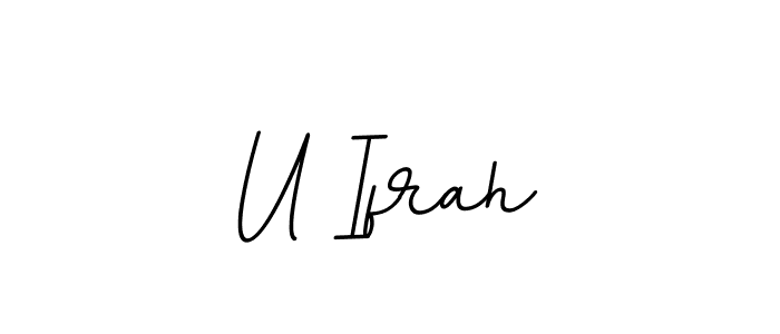 How to make U Ifrah name signature. Use BallpointsItalic-DORy9 style for creating short signs online. This is the latest handwritten sign. U Ifrah signature style 11 images and pictures png