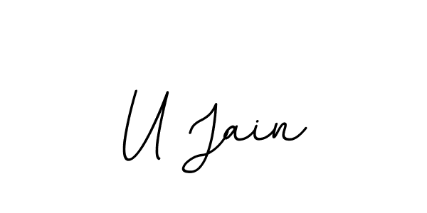 Design your own signature with our free online signature maker. With this signature software, you can create a handwritten (BallpointsItalic-DORy9) signature for name U Jain. U Jain signature style 11 images and pictures png
