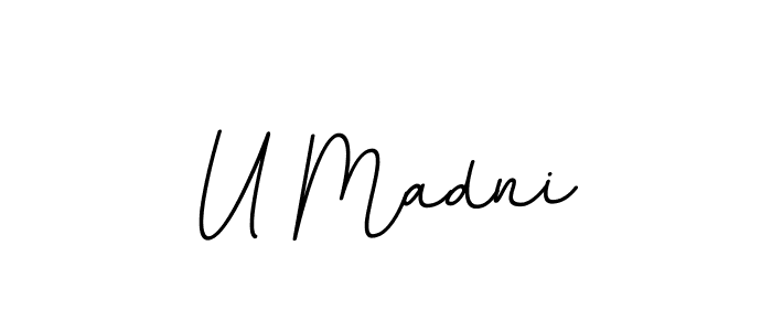 Make a beautiful signature design for name U Madni. With this signature (BallpointsItalic-DORy9) style, you can create a handwritten signature for free. U Madni signature style 11 images and pictures png