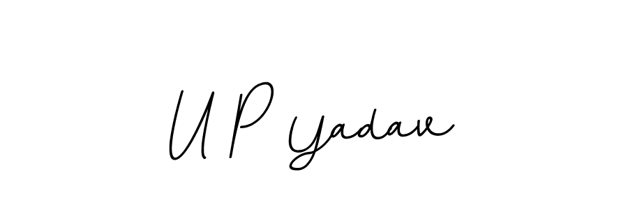 You should practise on your own different ways (BallpointsItalic-DORy9) to write your name (U P Yadav) in signature. don't let someone else do it for you. U P Yadav signature style 11 images and pictures png