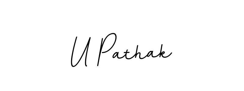 Make a beautiful signature design for name U Pathak. With this signature (BallpointsItalic-DORy9) style, you can create a handwritten signature for free. U Pathak signature style 11 images and pictures png