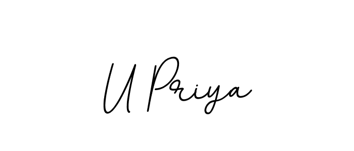 Make a beautiful signature design for name U Priya. With this signature (BallpointsItalic-DORy9) style, you can create a handwritten signature for free. U Priya signature style 11 images and pictures png