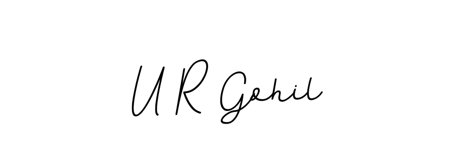 U R Gohil stylish signature style. Best Handwritten Sign (BallpointsItalic-DORy9) for my name. Handwritten Signature Collection Ideas for my name U R Gohil. U R Gohil signature style 11 images and pictures png