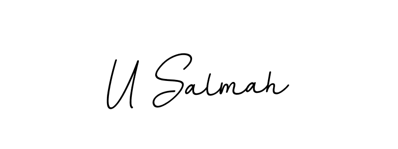 Also we have U Salmah name is the best signature style. Create professional handwritten signature collection using BallpointsItalic-DORy9 autograph style. U Salmah signature style 11 images and pictures png