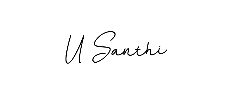 Use a signature maker to create a handwritten signature online. With this signature software, you can design (BallpointsItalic-DORy9) your own signature for name U Santhi. U Santhi signature style 11 images and pictures png