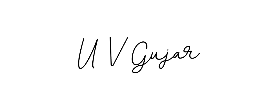 U V Gujar stylish signature style. Best Handwritten Sign (BallpointsItalic-DORy9) for my name. Handwritten Signature Collection Ideas for my name U V Gujar. U V Gujar signature style 11 images and pictures png