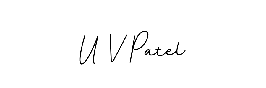 How to make U V Patel name signature. Use BallpointsItalic-DORy9 style for creating short signs online. This is the latest handwritten sign. U V Patel signature style 11 images and pictures png