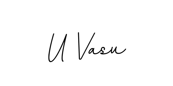 How to make U Vasu name signature. Use BallpointsItalic-DORy9 style for creating short signs online. This is the latest handwritten sign. U Vasu signature style 11 images and pictures png