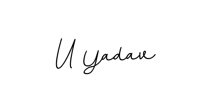 Use a signature maker to create a handwritten signature online. With this signature software, you can design (BallpointsItalic-DORy9) your own signature for name U Yadav. U Yadav signature style 11 images and pictures png