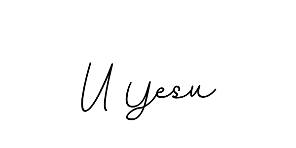 Design your own signature with our free online signature maker. With this signature software, you can create a handwritten (BallpointsItalic-DORy9) signature for name U Yesu. U Yesu signature style 11 images and pictures png