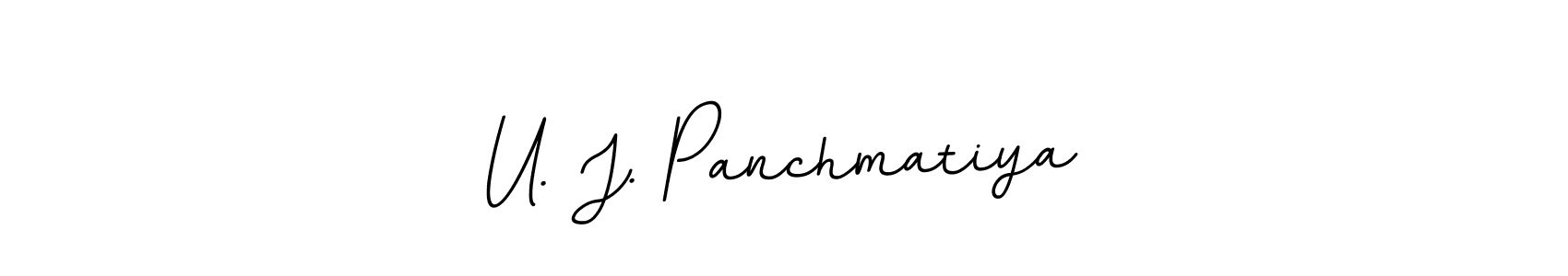 Use a signature maker to create a handwritten signature online. With this signature software, you can design (BallpointsItalic-DORy9) your own signature for name U. J. Panchmatiya. U. J. Panchmatiya signature style 11 images and pictures png